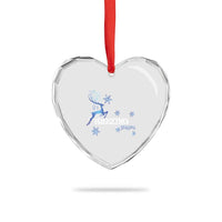Freezing Season Xmas Reindeer Snowflake Heart Crystal Glass Ornament - Wonder Print Shop