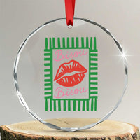French Bisous Paris Vacation Retro Summer Vibes Crystal Glass Ornament