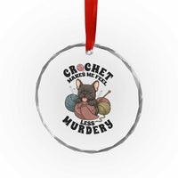 French Bulldog Crystal Glass Ornament Crochet Makes Me Feel Less Murdery TS12