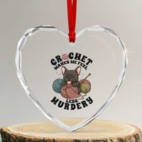 French Bulldog Heart Crystal Glass Ornament Crochet Makes Me Feel Less Murdery - Wonder Print Shop