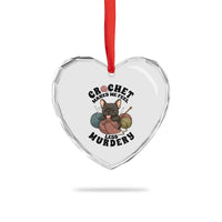 French Bulldog Heart Crystal Glass Ornament Crochet Makes Me Feel Less Murdery - Wonder Print Shop