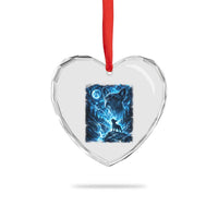 French Bulldog Howling To The Moon Heart Crystal Glass Ornament Vintage Graphic Dog Lovers Silly Frenchy Bulldog Mom