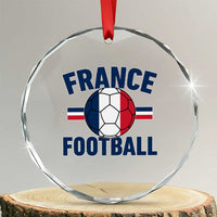 French Flag France Soccer Football Fan Crystal Glass Ornament