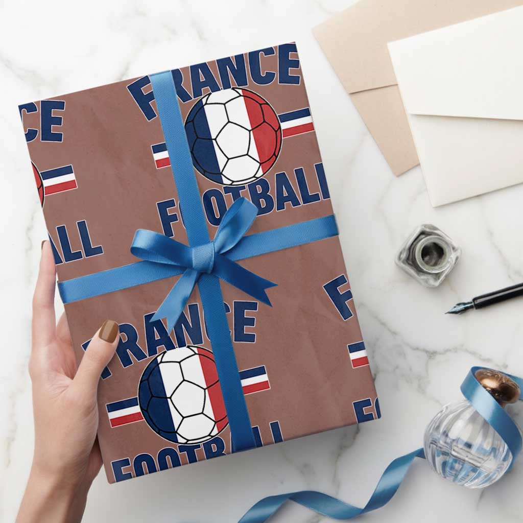French Flag France Soccer Football Fan Wrapping Paper Roll