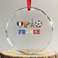 French Football Fan Crystal Glass Ornament France Soccer Game Day Gift