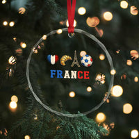 French Football Fan Crystal Glass Ornament France Soccer Game Day Gift