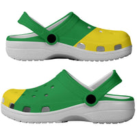 French Guiana Clogs Shoes Heritage Palette Flag-Inspired - Wonder Print Shop