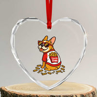 Frenchie Fries Heart Crystal Glass Ornament Funny French Bulldog Lover Gift - Wonder Print Shop