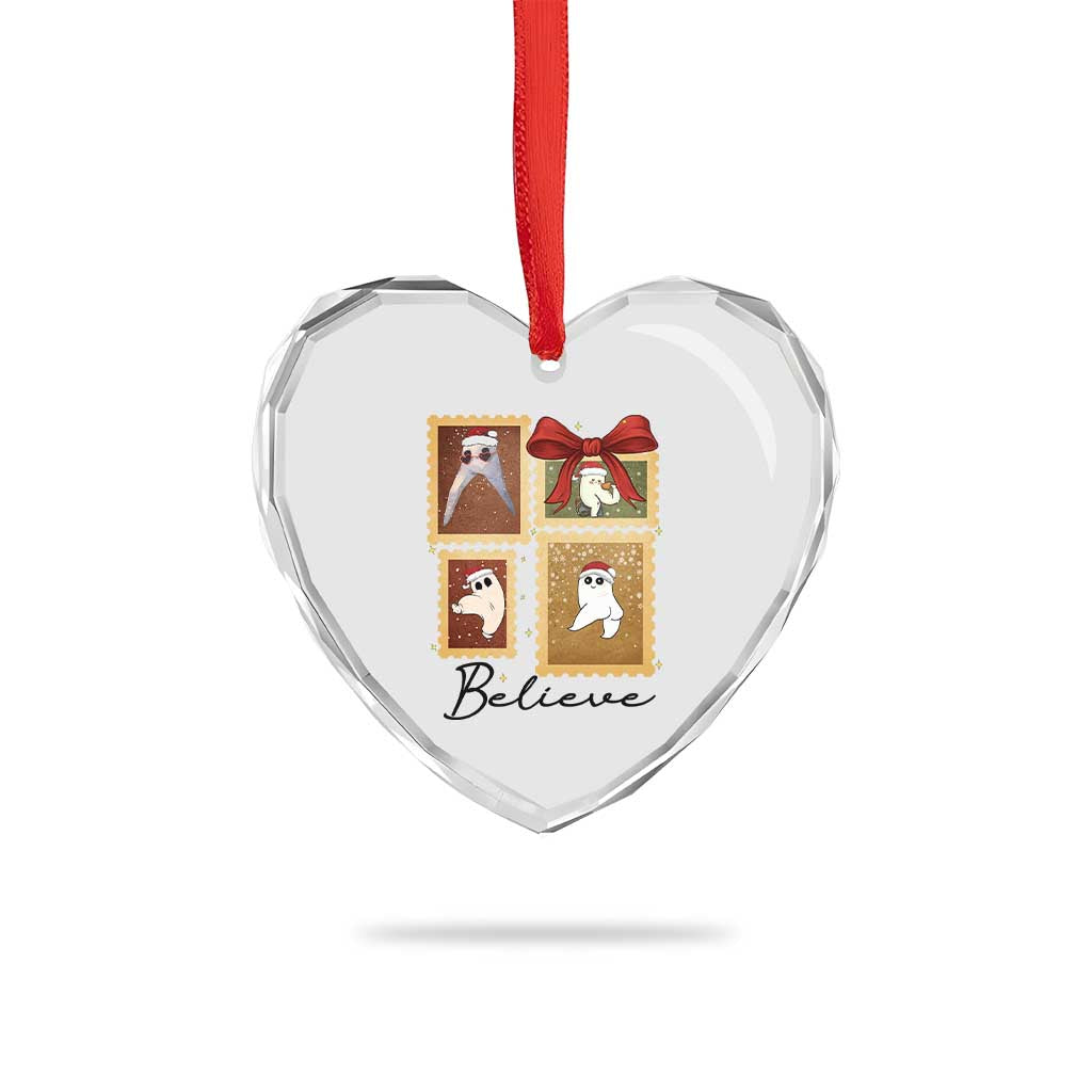 Fresno Nightcrawler Cryptid Christmas Believe Gift Heart Crystal Glass Ornament - Wonder Print Shop