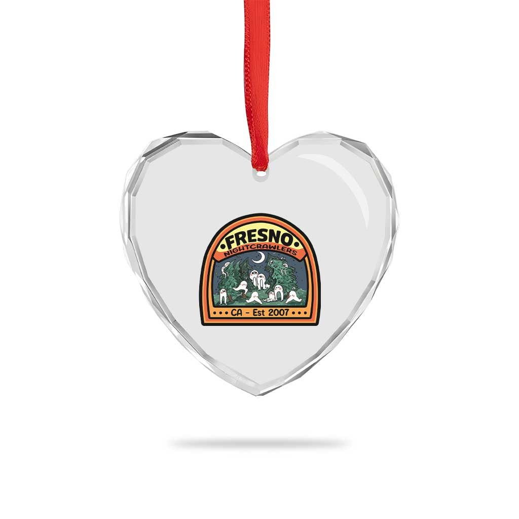 Fresno Nightcrawlers Folklore Gift Heart Crystal Glass Ornament Home Of California Cryptids - Wonder Print Shop