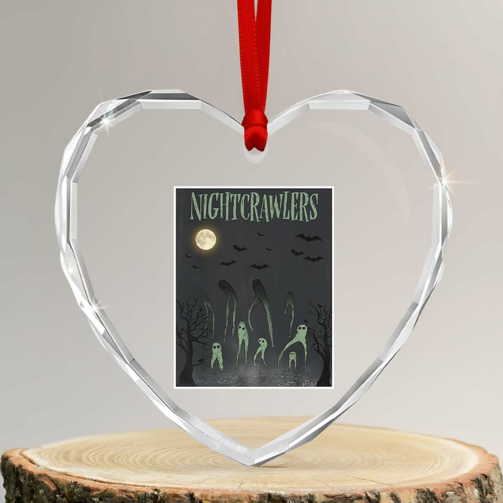 Fresno Nightcrawlers Heart Crystal Glass Ornament Gothic Cryptid Horror Fan Gift - Wonder Print Shop
