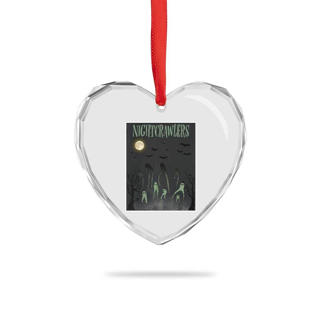 Fresno Nightcrawlers Heart Crystal Glass Ornament Gothic Cryptid Horror Fan Gift - Wonder Print Shop
