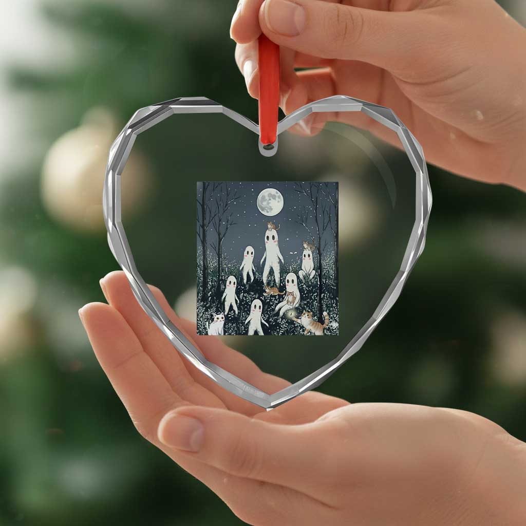 Fresno Nightkittens Nightcrawler Heart Crystal Glass Ornament Funny Horror Cat Cryptid Lover Gift - Wonder Print Shop