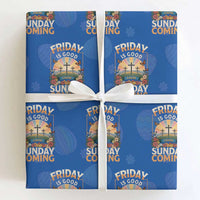 Friday Is Good Cause Sunday Is Coming Christian Easter Wrapping Paper Roll Cross Sunrise Floral Faith Inspirational Gift