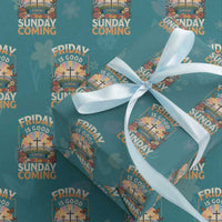 Friday Is Good Cause Sunday Is Coming Christian Easter Wrapping Paper Roll Cross Sunrise Floral Faith Inspirational Gift