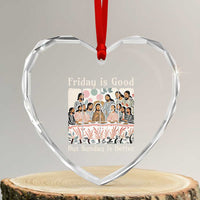Friday is Good Sunday is Better Heart Crystal Glass Ornament Christian Jesus Easter