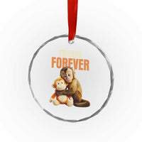 Friends Forever Viral Punch The Monkey Crystal Glass Ornament Cute Baby Monkey Hugging Plush Toy Best Friend Gift