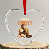 Friends Forever Viral Punch The Monkey Heart Crystal Glass Ornament Cute Baby Monkey Hugging Plush Toy Best Friend Gift