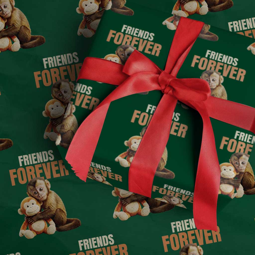 Friends Forever Viral Punch The Monkey Wrapping Paper Roll Cute Baby Monkey Hugging Plush Toy Best Friend Gift