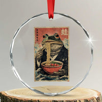 Frog Eat Ramen Crystal Glass Ornament Funny Japanese Noodles Anime Lovers Kawaii Anime - Wonder Print Shop
