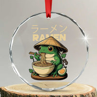 Frog Eating Ramen Crystal Glass Ornament Funny Japanese Food Lover Anime - Wonder Print Shop