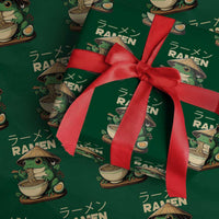 Frog Eating Ramen Wrapping Paper Roll Funny Japanese Food Lover Anime - Wonder Print Shop