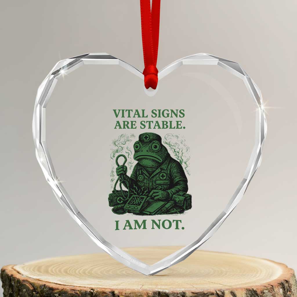 Frog Medic Heart Crystal Glass Ornament Funny Animal EMT Emergency Health Workers