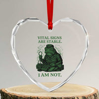 Frog Medic Heart Crystal Glass Ornament Funny Animal EMT Emergency Health Workers