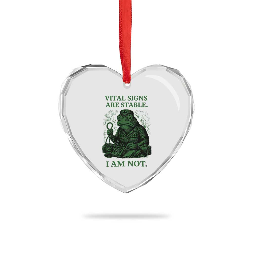 Frog Medic Heart Crystal Glass Ornament Funny Animal EMT Emergency Health Workers