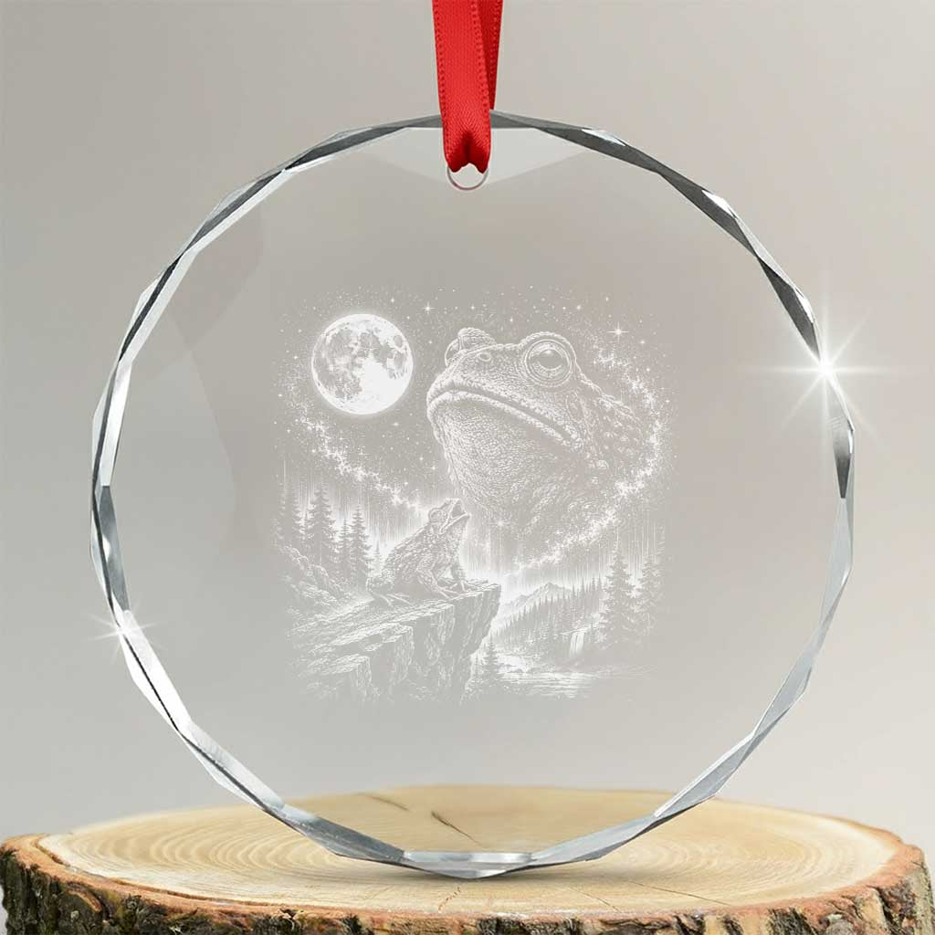 Frog Moon Crystal Glass Ornament Vintage 90s Frog Howling to Moon Parody Meme