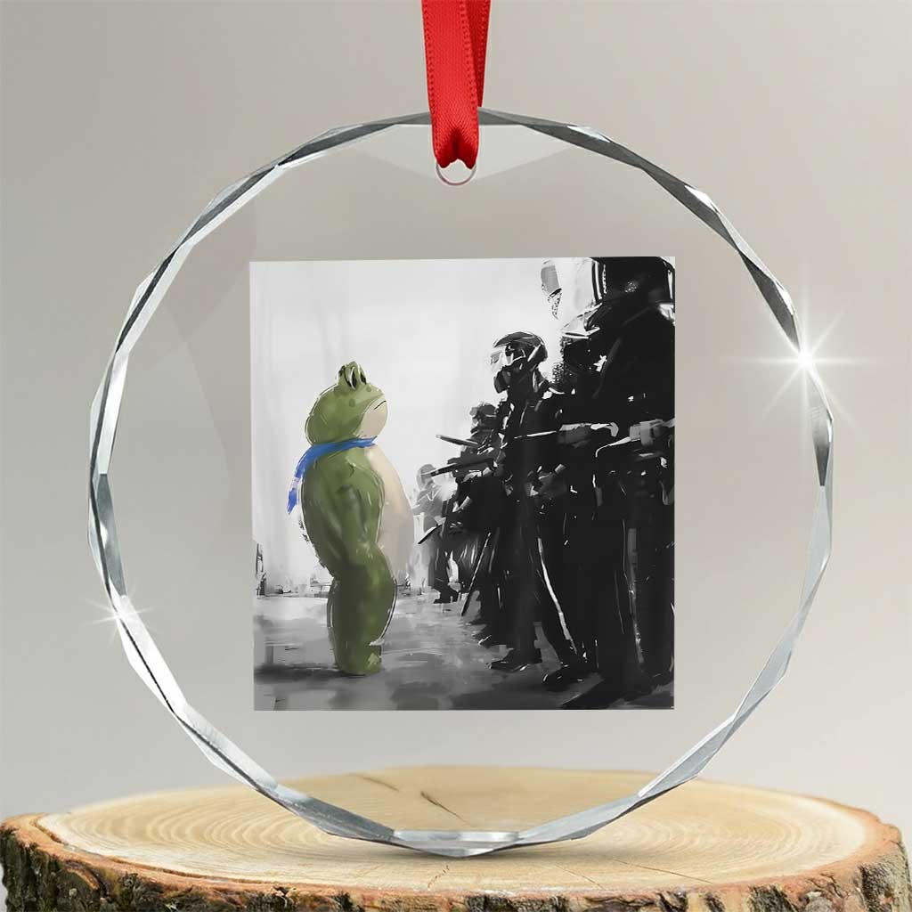 Frog Resist Crystal Glass Ornament Free Portland Oregon Freedom Fighters - Wonder Print Shop
