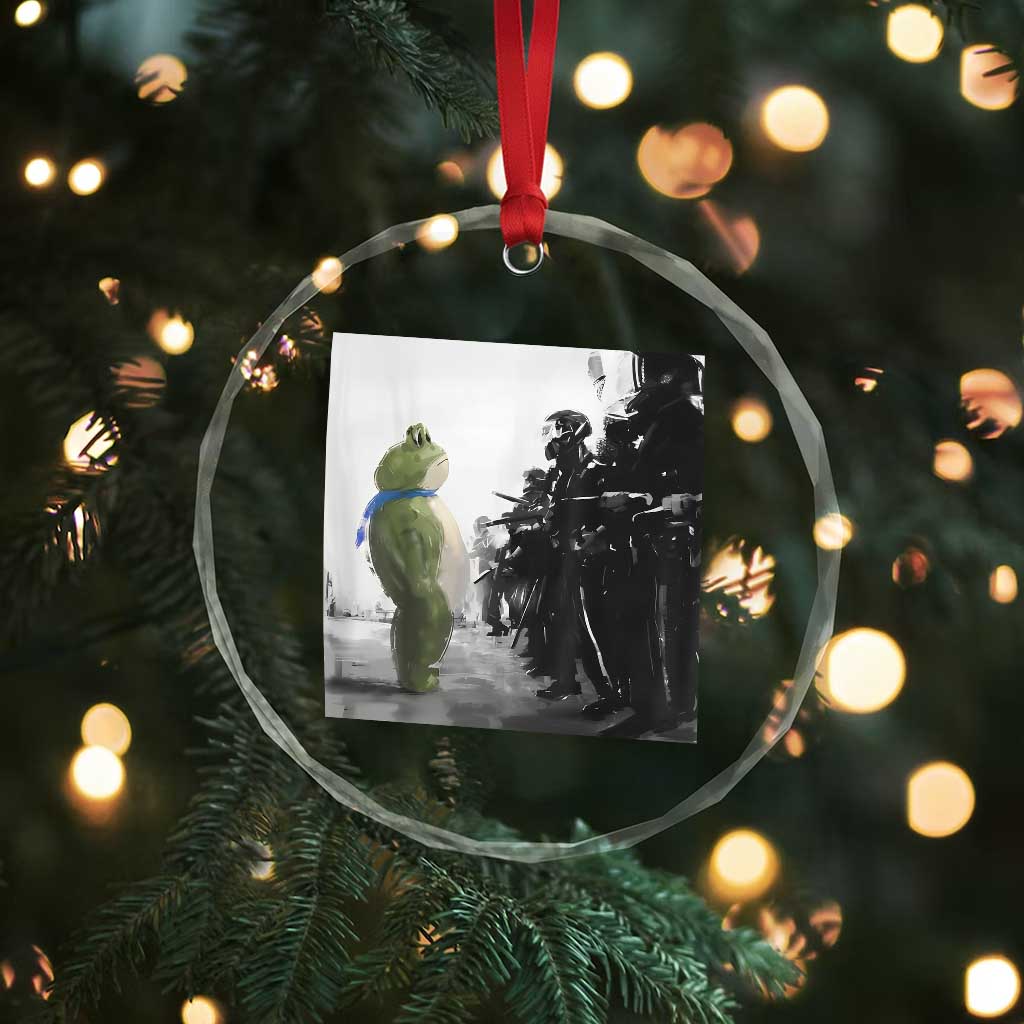 Frog Resist Crystal Glass Ornament Free Portland Oregon Freedom Fighters - Wonder Print Shop