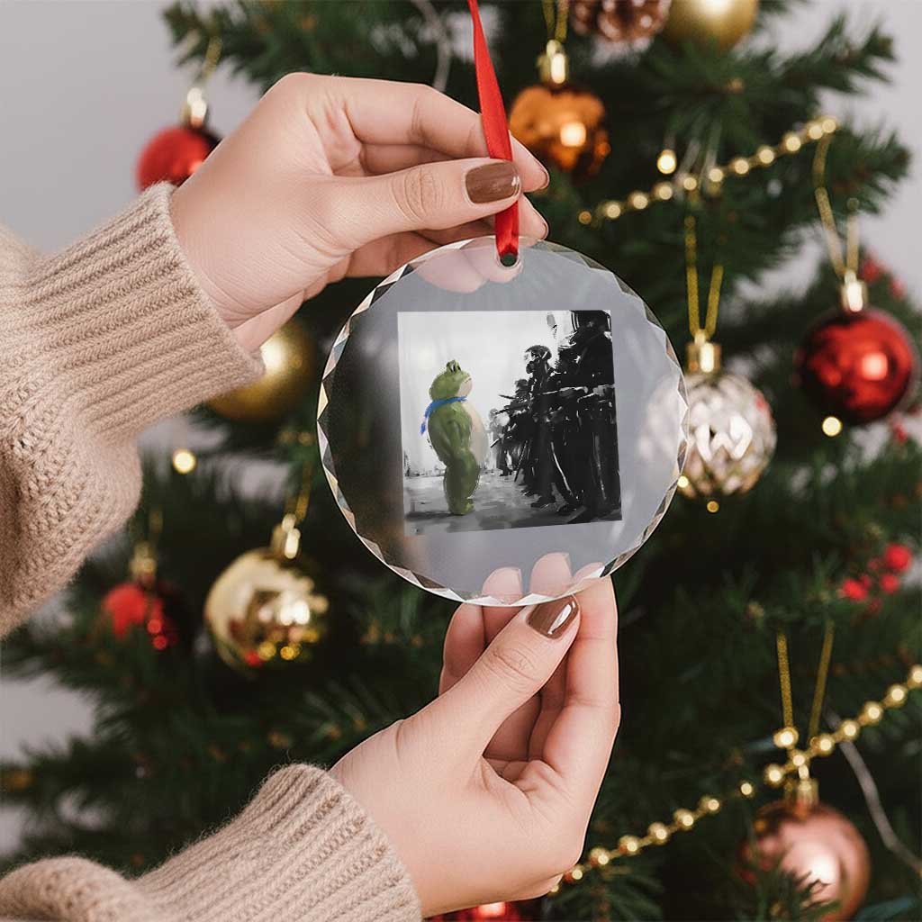 Frog Resist Crystal Glass Ornament Free Portland Oregon Freedom Fighters - Wonder Print Shop