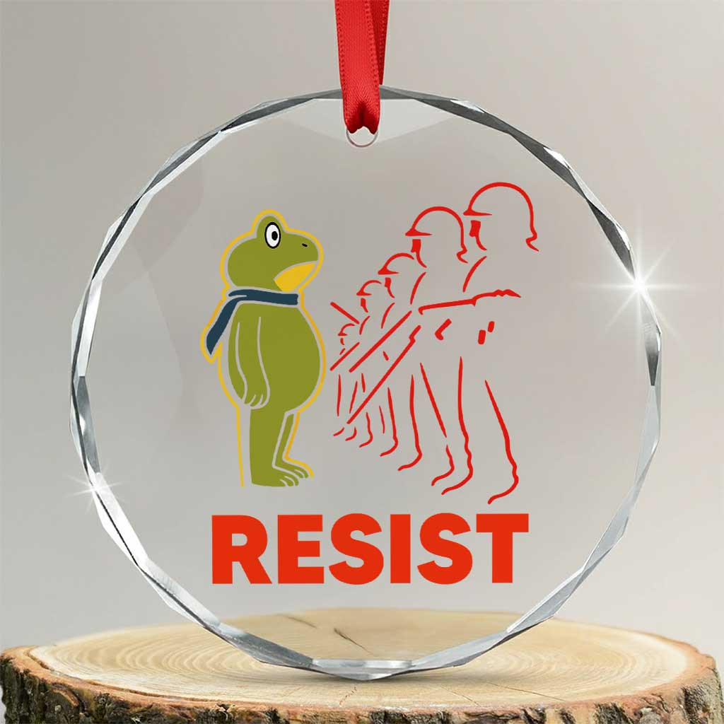 Frog Resist Crystal Glass Ornament Free Portland Political Satire - Wonder Print Shop