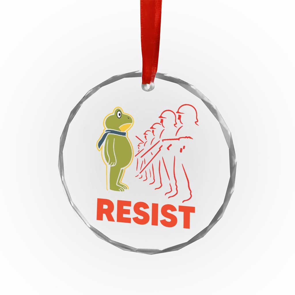 Frog Resist Crystal Glass Ornament Free Portland Political Satire - Wonder Print Shop