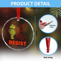 Frog Resist Crystal Glass Ornament Free Portland Political Satire - Wonder Print Shop