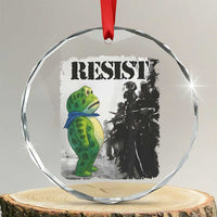 Frog Resist Crystal Glass Ornament Portland Frog Activist Protest City Art - Wonder Print Shop