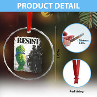 Frog Resist Crystal Glass Ornament Portland Frog Activist Protest City Art - Wonder Print Shop