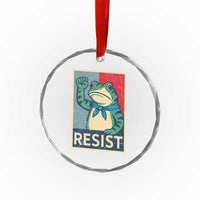 Frog Resist Crystal Glass Ornament Portland Frog Raised Fist Poster Graphic TS11