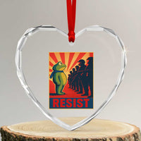 Frog Resist Heart Crystal Glass Ornament Free Portland Oregon Poster Graphic Freedom Fighters - Wonder Print Shop