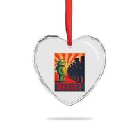 Frog Resist Heart Crystal Glass Ornament Free Portland Oregon Poster Graphic Freedom Fighters - Wonder Print Shop