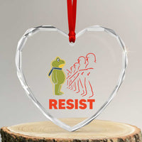 Frog Resist Heart Crystal Glass Ornament Free Portland Political Satire - Wonder Print Shop