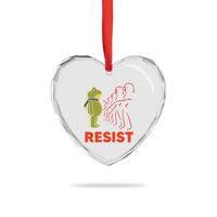 Frog Resist Heart Crystal Glass Ornament Free Portland Political Satire - Wonder Print Shop