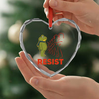 Frog Resist Heart Crystal Glass Ornament Free Portland Political Satire - Wonder Print Shop
