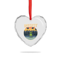 Frog Resist Heart Crystal Glass Ornament Portland Frog Activist Protest Retro Sunset - Wonder Print Shop
