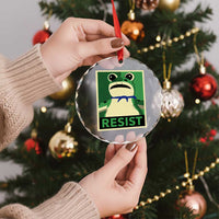 Frog Resist Poster Graphic Crystal Glass Ornament Portland Resistance Protest Minimalist - Wonder Print Shop