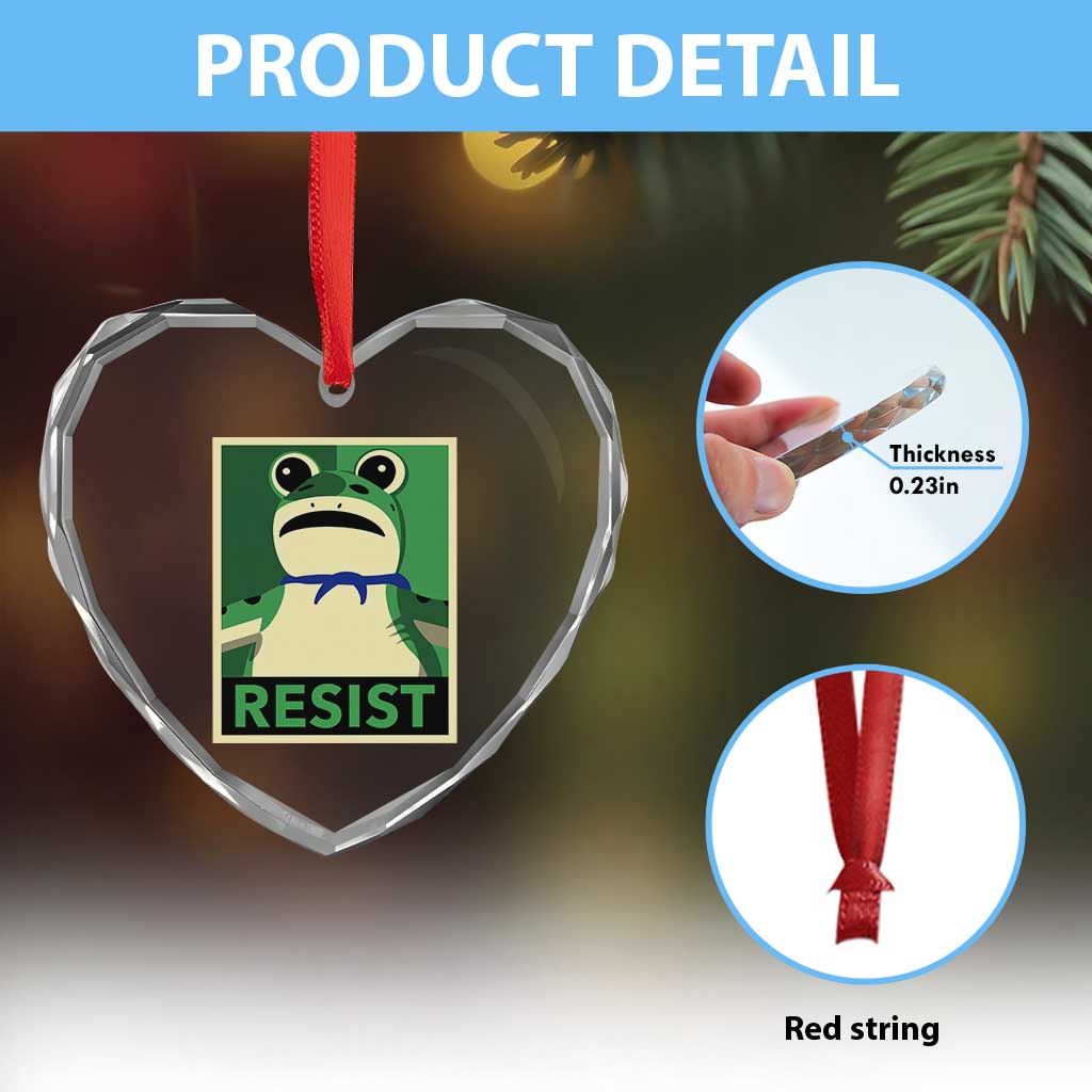 Frog Resist Poster Graphic Heart Crystal Glass Ornament Portland Resistance Protest Minimalist - Wonder Print Shop