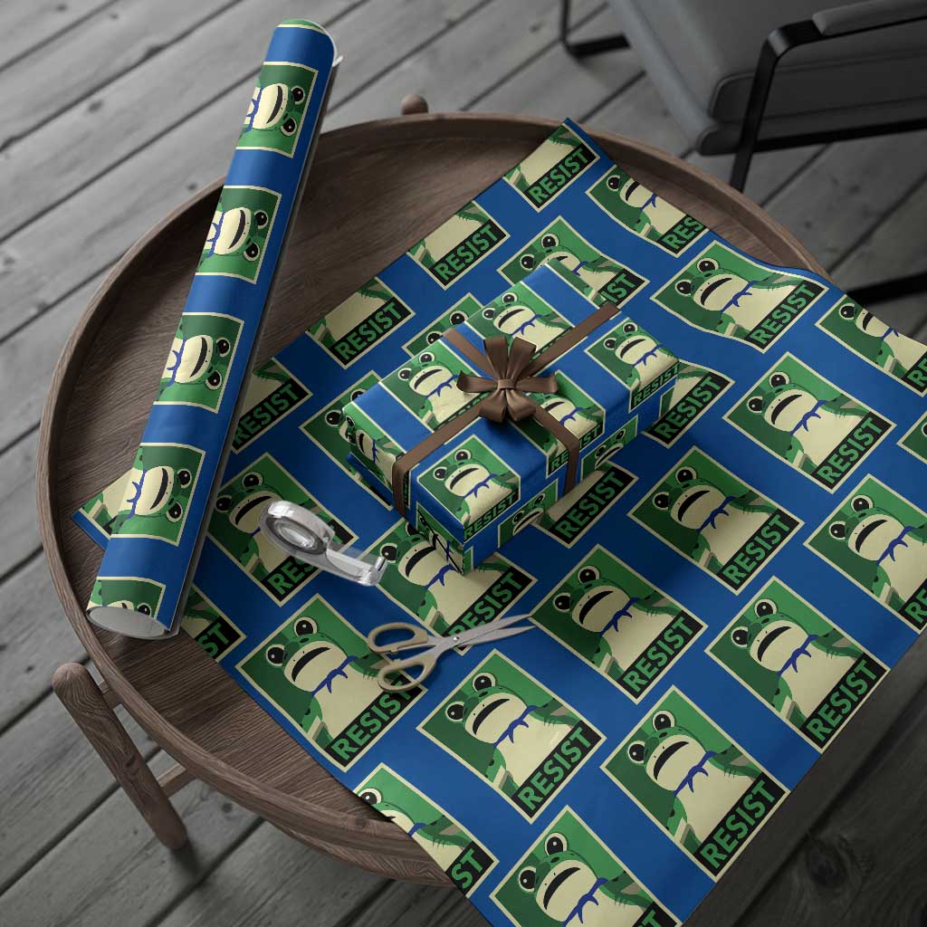 Frog Resist Poster Graphic Wrapping Paper Roll Portland Resistance Protest Minimalist - Wonder Print Shop