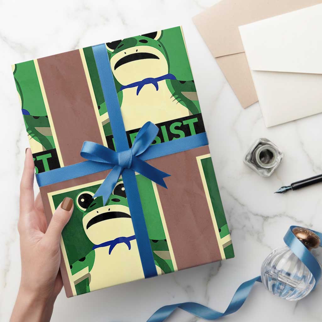 Frog Resist Poster Graphic Wrapping Paper Roll Portland Resistance Protest Minimalist - Wonder Print Shop