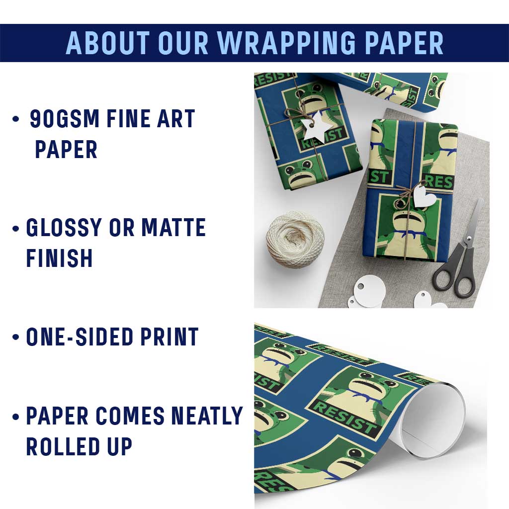 Frog Resist Poster Graphic Wrapping Paper Roll Portland Resistance Protest Minimalist - Wonder Print Shop